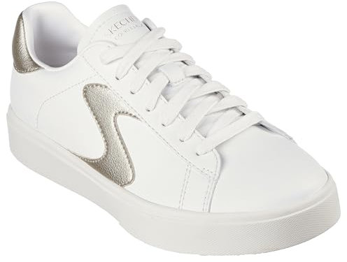 Skechers Women's Eden LX Beaming Glory Sneaker, Blanc/doré, 38 EU