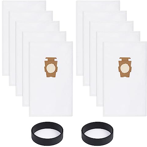 10 Pack Vacuum Cleaner Bags and 2 belt Compatible with kirby vacuum bags 204811, 204814, 205811 Style F, fit for All kirby sentria vacuum G3 G4 G5 G6 G7 G8 G9 G10 G11 G12, Avalir,Ultimate 204814