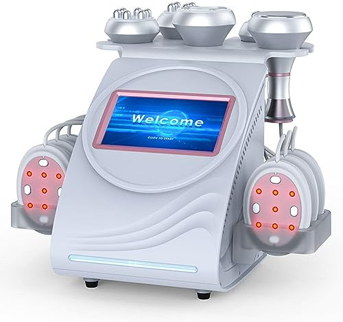 80K Ultrasonic Cavitation Machine, 6 in 1 Body Sculpting Machine Micro-electric Skin Lift Radio Frequency RF Massager Multipolar Vacuum Reduction Device, for Arm Waist Thigh Hip