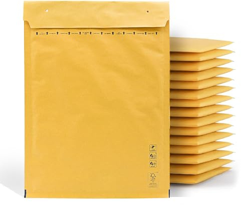 Gepolsterte Brief- und Versandumschläge, Luftpolstertaschen, Versandtaschen in verschiedenen Größen, aus Kraftpapier und Kunststoff, m-office (180 x 260 mm, 10 Stück)