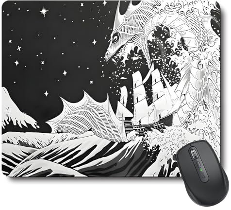 ASHKEY Mauspad, Mauspad mit rutschfester Gummiunterseite für Laptop, großes Monster, Gaming-Mauspad