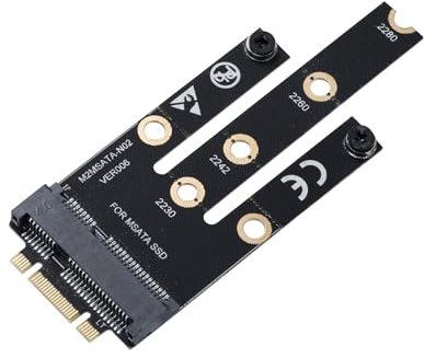 YABOANG M.2 NGFF to mSATA SSD Adapter Card, M.2 NGFF B/B+M key to Mini SATA 3.0 SSD Hard Drive Converter Board Enclosures for Desktop or Laptop