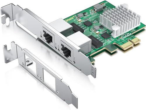 H!Fiber.com 2.5G NIC,Dual RJ45 Ports,Ethernet Netzwerk-Karte,2.5GbE CNA,mit Realtek RTL8125 Chip,Unterstützung Windows Server/Linux/VMware (Nicht Unterstützung X11, MAC)