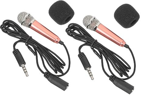 GOOHOCHY 2pcs Mini Wireless Microphones for Phone Recording Mic Singing Recording Mic Sturdy Materials Mini Appearance