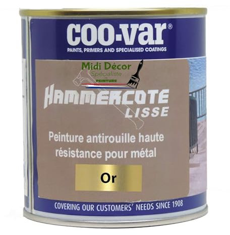 Midi Decor Peinture métal lisse antirouille - extérieure et intérieure - Or 500ml