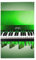 Bandera de jardín vertical con estampado de teclas de piano verde y blanco, impresión de una sola cara, bandera de patio, decoración de fiesta