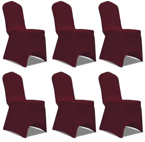 ShGaxin 6 x Stuhlhusse Stretchhusse, Kratzfeste Stuhlhussen, Bezug Für Esszimmerstühle, Chair Covers for Dining Chairs, Esszimmerstuhlbezug, Stuhlbezug, Hussen Für Stühle, Burgunderrot