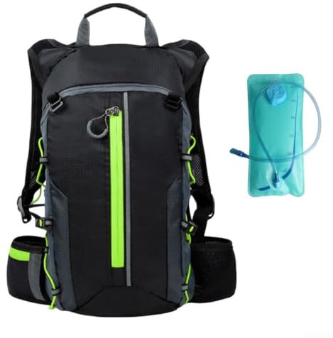 Zoegneer Outdoor-Rucksack mit versteckter Aufbewahrungstasche, Fahrrad-Wassertasche für Outdoor-Abenteuer (Rucksack + Wassertasche, grün)