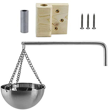 Brrnoo Sauna-Aromatherapie-Ölschale 1, Hängender Becher mit Kette und Holzblock, Metallzylinder Zur Wandmontage, Schwingarm, Edelstahlschale, Holzinstallation, Wanddekoration, für (Wie