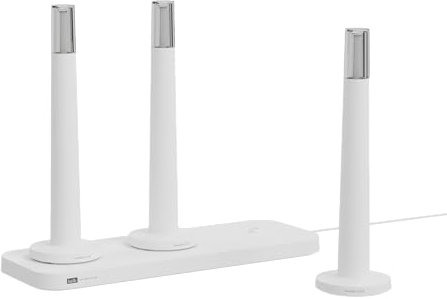 kalb LED Tischleuchte Palma Moderne Tischbeleuchtung Dimmbar 3000K Kabellose Nutzung Touch-Dimmer IP44 Aufladbare Leuchte 1200mAh Akku Dockingstation Hotel und Gastronomiebeleuchtung (3er Set Weiß)
