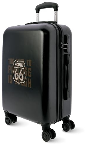 Route 66 Koffer - Handgepäck Koffer 55x40x20 -Reisekoffer mit 4 Rollen 360º leicht- Hartschalenkoffer - ABS - 33 L - Trolley - Carry on Luggage - rollkoffer- Klein & Mittelgroß