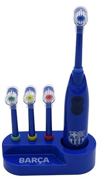 CyP Brands-FC Barcelona, Cepillo de dientes, Aseo, Higiene bucal, Cepillo vibratorio, Funciona con pilas, Color azul, Producto Oficial