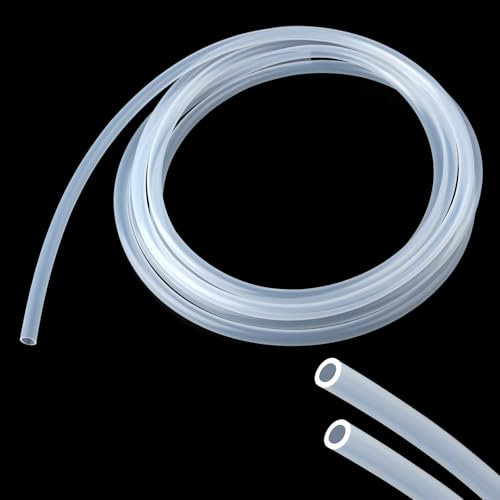 Tuyau Silicone Longueur 4m, Tube en Silicone Flexible de Qualité Alimentaire, 8mm ID x 10mm OD Tuyau en Caoutchouc de Silicone, Tuyau Transparent pour Transfert de Pompe