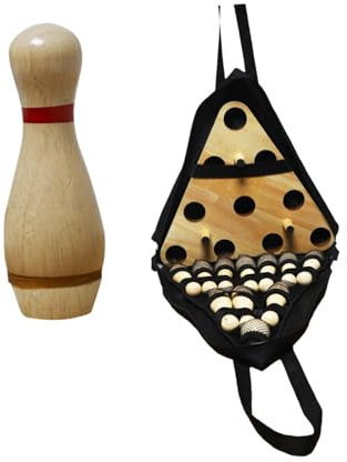 kowaku Shuffleboard-Bowling-Pin-Set, Bowling-Set aus Holz, Ausrüstung mit Aufbewahrungstasche, Desktop-Bowling-Spielzeug für Geburtstagsgeschenke, Sport