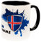 Island Tasse mit Namen personalisiert Ísland Iceland Wappen isländische Flagge Fahnen Fanartikel Produkte 2025 Getränke Becher Geschenk Mann Frau Geburtstag Fussball Produkte Keramik 330 ml