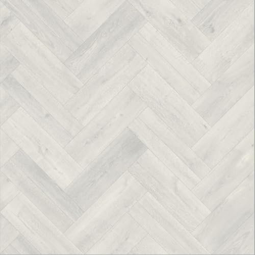 VINYL FLOORING UK 009S Mayfair White Wood Effect Anti-Slip Vinyl Flooring For Kitchen, Bathroom, 2.3mm Thick Foam Backed Vinyl Sheet-2m(6'6) X 2m(6'6)-4m²