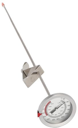 Termómetro de Cocción de Acero Inoxidable, Termómetro de Freír de 40 Cm con Metal para Contener el Aceite para Alimentos a la Parrilla