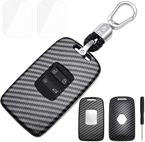 Coque Clé de Voiture 4 Bouton avec Renault Clio Espace 5 Master Talisman | Télécommande Housse Coque de Protection Protège Clef avec Renault Clio Espace 5 Master Kadjar Captur Grand avec Porte Clés