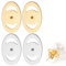 THXFUNAREA 4 PCS Elevadores de Pendientes, Botón Perforado Parte Trasera de Pendientes para Orejas Caídas Planos Bloqueo Respaldo de Soporte de Pendientes para Pendientes Grandes Pesados (oro+Plata)