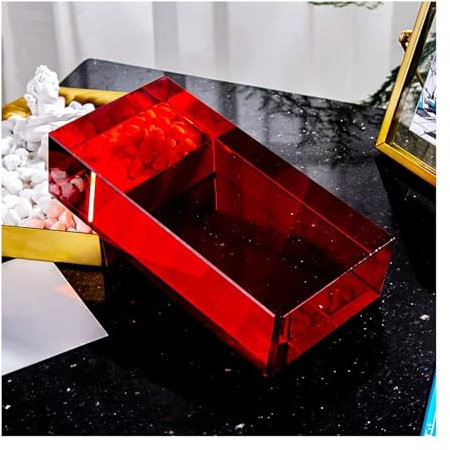 ZNQNDSR Glasbaustein Klare Farbige Glasbausteine ​​mit Rechteckigen Seiten, Kristallsteine ​​für Bars, Hotels, Badezimmer, Wohnzimmer, Büros, Dekoration(Red)