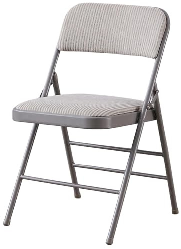 WY8 Deluxe Fabric Padded Folding Chair with Heavy-Duty Steel Frame, Dual Crossbeam Support & Back Rest, Ideal for Home, Office, Garden, Events, Dining & Computer Desk Use
