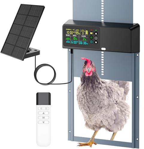 Tiflev Poulailler automatique solaire avec minuteur et capteur de lumière