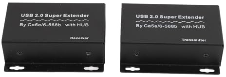 Over Ethernet USB Extender, Aluminiumlegierung über Single Ethernet USB Extender 393,7ft Übertragungsabstand für -Mikrofone (EU-Stecker)
