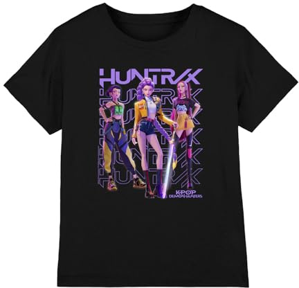 Kpop Demon Hunters Unisex Kids K-pop Demon Hunters - Huntrix Huntr/X Golden Trio Pose Kids T Shirt T-Shirt (Pack of 1)