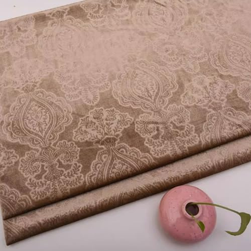 GQZJY Samtstoff Meterware Polsterstoff Weich Und Strapazierfähig Polyestermaterial Breit 145cm Für Nähen DIY Handarbeit,Vorhang Möbel Dekoration(Color:Light Brown)
