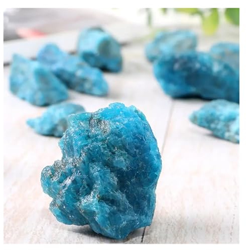 FQHIDMOMX 2-3CM 1PC Blau Apatit Kristall Stein Kies Grobe Sammlung Zimmer Dekor