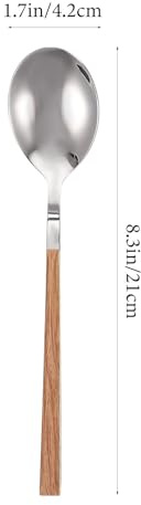 GRIRIW Couverts Acier Inoxydable Effet Bois Set Fourchette Cuillère Couteau Cuisine Maison Kit Vaisselle Délicate pour Repas Quotidien Bords Arrondis et Surface Lisse Sécurisée