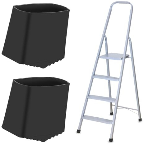 Hemobllo Rectangular Ladder Foot Caps Black 20 x 40 mm Inner Fit 2 Pack