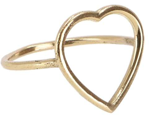 GURU SHOP Zarter Messing Modeschmuck Herz-Ring, elegant und zeitlos | Elegante Herz-Silhouette, minimalistisches Design, perfekt zum Kombinieren, für Frauen geeignet.