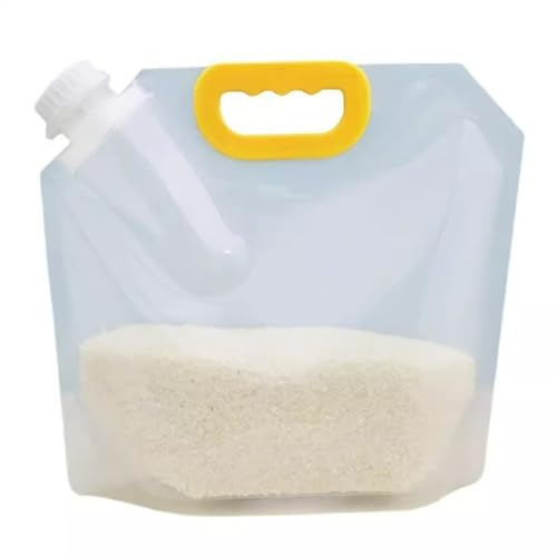 Airtight Grain Storage Bags with Spout Handle 10Pcs | Moisture-proof transparent PET+PE material, easy pouring, perfect for rice flour beans & dry food
