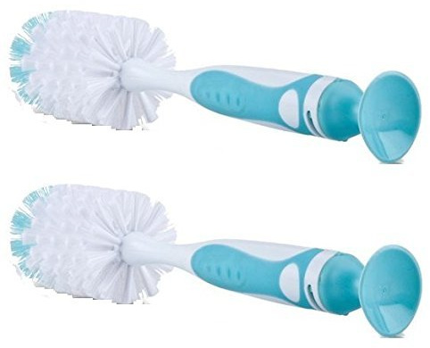 2 Pack Easy Clean Bottle Brush with Suction Base
