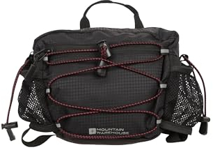 Mountain Warehouse Traverse Waist Bag - Fleece Lined Fanny Pack, Lightweight Bum Bag - For Outdoors Black