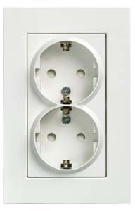 Bjc delta line-miro bl. - Base enchufe doble schuko delta miro blanco titan