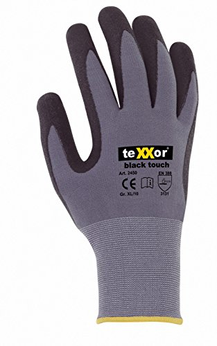 3er Pack texxor black touch Arbeitshandschuhe, Montagehandschuhe, Größe:7 (S)