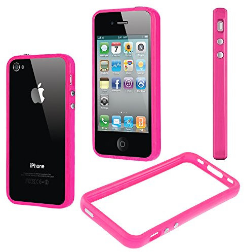 ebestStar - Bumper Cover Compatibile con iPhone 4, 4S Custodia Protezione Sottile Slim, Anti Shock Assorbimento Urti, Rosa [Apparecchio: 115.2 x 58.6 x 9.3mm, 3.5'']