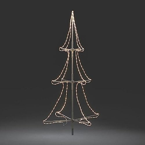 Konstsmide LED Schlauchsilhoutte Tannenbaum, 3D, klein, 216 warm weiße Dioden, 24V Außentrafo, transparentes Kabel - 3942-103