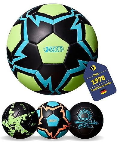 BEST SPORTING Fußball Glow In The Dark I Fussball in blau/grün I hochwertiger Ball leuchtet bei Dunkelheit I leuchtender Fußball Kinder in Größe 5 I Fussball Kinder mit coolen Effekten