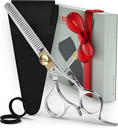 Suvorna Ciseaux de Coiffure Effileur 6.5 pour Désépaisir les Cheveux - Ciseaux Barbe Homme