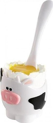 Joie Kitchen Gadgets 067742-437761 Moo Egg Cup and Spoon, White