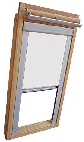 Verdunkelungsrollo Rollo mit Seitenschienen für Velux DKL/DKU-EP GGU,GPU,GHU,GTU SK06 Weiss