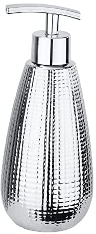 WENKO Seifenspender Mod. Dakar Keramik Flüssigseifen-Spender, Spülmittel-Spender Chrom