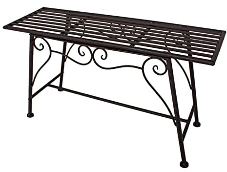 Jardinion Gartenbank Sitzbank Edel Rost-Optik 83 x 27 x 45cm Metall Baum Englischer Garten Design Anthrazit, Balkonbank