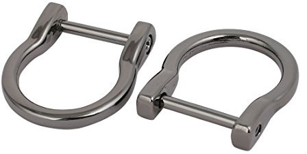 sourcing map 2Stk 20mm Innenbreite Metall U Form Schraube montiert D Ring Schwarz DE de