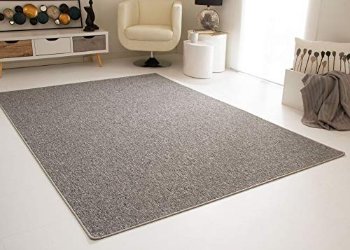 Steffensmeier Schlingenteppich Meddon, Esszimmer, Flur, für Haustiere geeignet in Grau, GUT Siegel Zertifiziert, Größe:80x300 cm