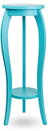bixard Ständer Hocker Beistelltisch Konsole aus echtes Holz (Türkis, 28x75)