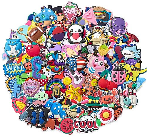diasstro Lot of 20,50,100 pcs Random PVC Different Shoe Charms for Shoe Decoration, Cartoon 100pcs